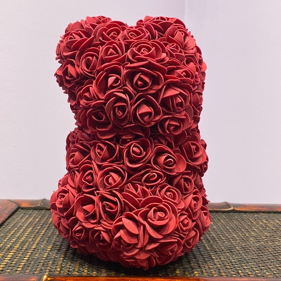 Flower Rose Wine Red, Burgundy Teddy Bear Cute Gift ! - Picture 5 of 6